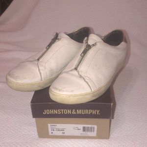 Cream Zip-Front Emma Leather Sneaker - Women